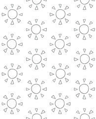 Sticker - Vector seamless pattern of hand drawn doodle sketch sun isolated on white background