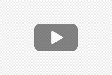 transparent play button, simple icon for your design. video symbol concept in vector flat