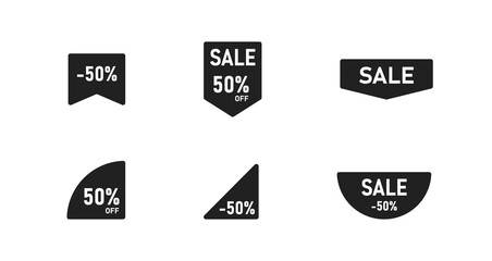 Wall Mural - sale ribbon, simple icon set for your design. price sticker, web illustration in vector flat