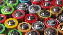 Used Batteries, Waste, High Risk To The Environment. Background With Batteries