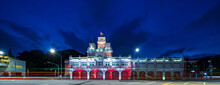 The Central Fire Station Illuminated In Red And White For National Day 2020 Celebration.