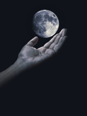 moon in hand