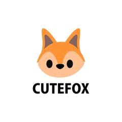 Sticker - cute fox flat logo vector icon illustration