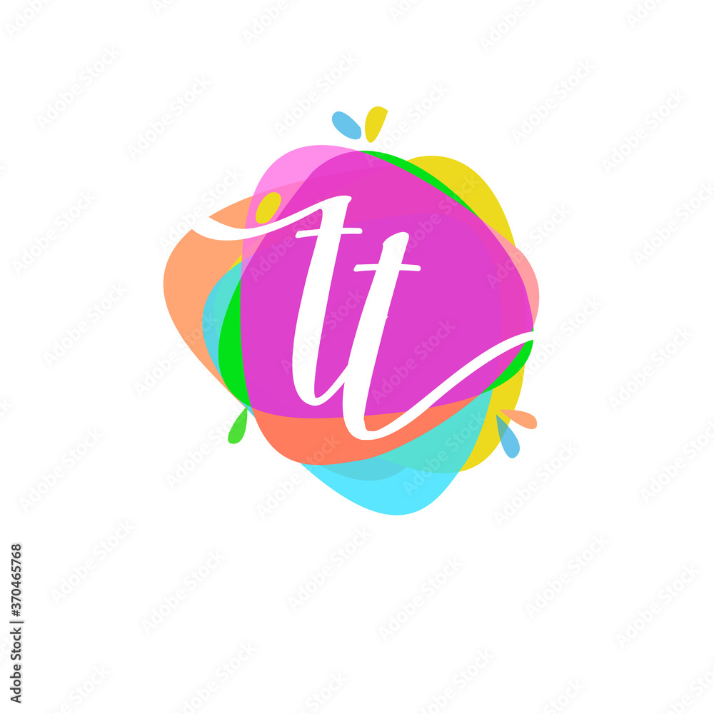 Letter TT logo with colorful splash background, letter combination logo ...