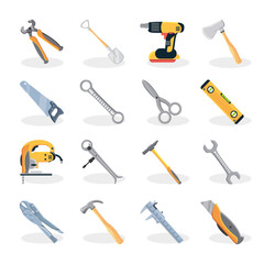 Wall Mural - set of icons with construction tools