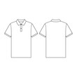 Template polo shirt vector illustration flat design outline template clothing collection