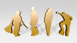 people 3D icon casting shadow. 3D illustration. business and background