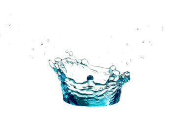  Water spreading on a white background The concept of refreshing