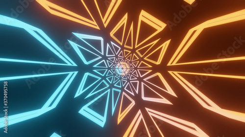 Cuadros en Lienzo Illustration graphic of 3d rendering abstract energy tunnel in space