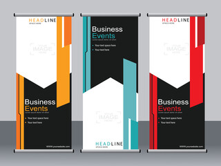 Business banner roll up set,standee banner template,Modern banner.