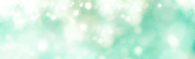 Wall Mural - abstract green christmas background banner - pastel background with bokeh lights