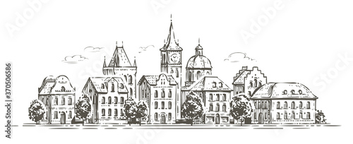 Cuadros en Lienzo City view with historic buildings