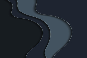 Poster - Abstract curved wave template for your design. Vector illustration with curves lines. Wavy paper cut background.