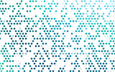 Poster - light blue, green vector layout with hexagonal shapes.