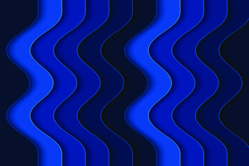 Poster - Abstract curved wave template for your design. Vector illustration with curves lines. Wavy paper cut background.