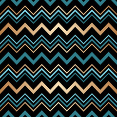 Poster - Gold seamless pattern. Background stripe chevron. Elegant zigzag lines. Repeating delicate chevrons striped texture for design. Tender golden backdrop for prints, fabric, wallpaper, textile. Vector 