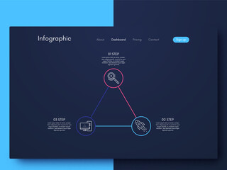 Vector graphics infographics with six options. Template for creating mobile applications, workflow layout, diagram, banner, web design, business reports with 6 steps.