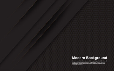 Illustration vector graphic of abstract background black with brown line modern