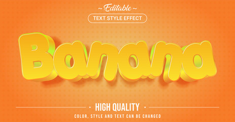 Poster - Editable text style effect - Banana theme style.