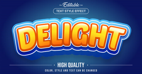 Editable text style effect - Delight theme style.