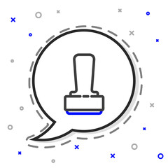 Poster - Line Stamp icon isolated on white background. Colorful outline concept. Vector Illustration.