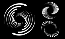 Abstract Rotated Lines In Circle Form As Background. Design Element For Prints, Logo, Sign, Symbol And Textile Pattern