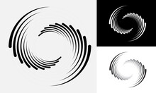 Abstract Rotated Lines In Circle Form As Background. Design Element For Prints, Logo, Sign, Symbol And Textile Pattern