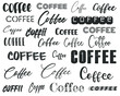 Coffee lettering typography style vector set. Cafe logo text fonts Isolated on white background.	
