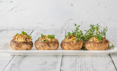 Canvas Print - Stuffed mushrooms with cream cheese