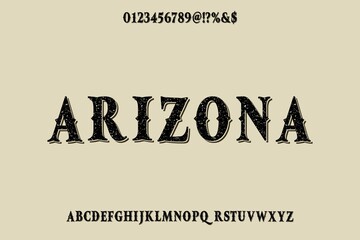 Poster - vintage font, classic lettering, typeface vector design, gray style background