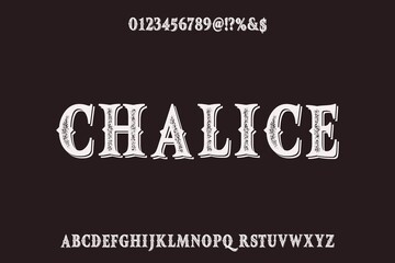 Poster - vintage font, classic lettering, typeface vector design, gray style background