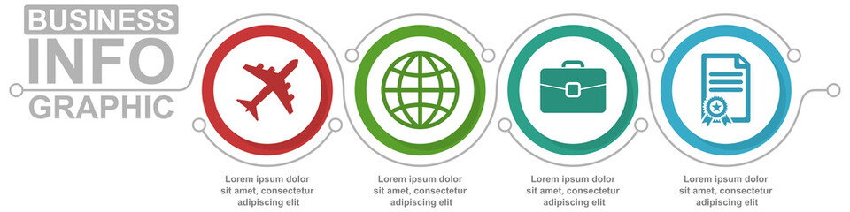 Aufkleber - Infographic vector template for presentation, diagram, business concept with 4 options
