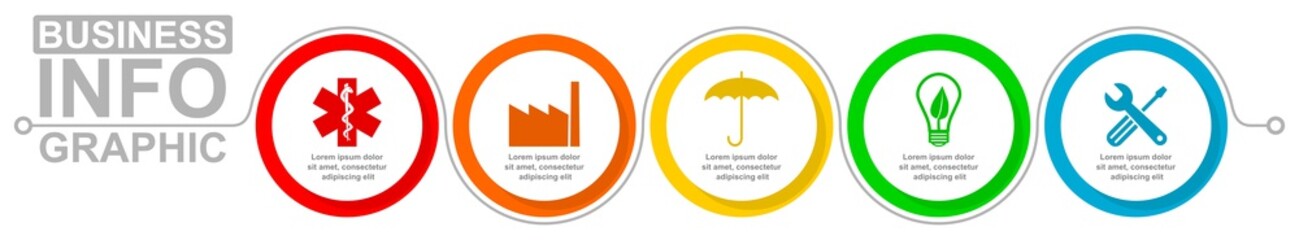 Aufkleber - Infographic vector template for presentation, diagram, business concept with 5 options