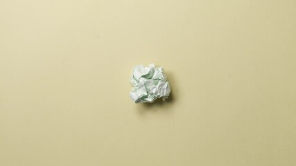 Wall Mural - crumpled paper ball stop motion animated set of icons and signs. home, mask, happy face, confused or