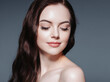 © Utkamandarinka - Beautiful hair skin woman lashes closed eyes beauty female portrait natural make up long hair