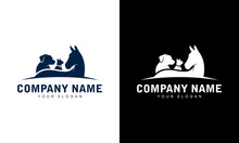Creative Vector Of A Horse, Dog, Cat Logo Design Animals. Graphic Illustration