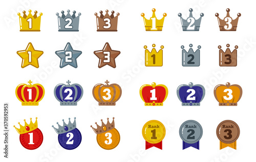 ランキング メダル 王冠 星 順位 ランク ワンポイント アイコン ベクター 素材 Stock Vektorgrafik Adobe Stock