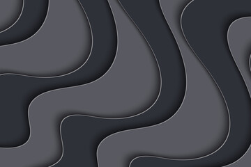 Poster - Abstract curved wave template for your design. Illustration with curves lines. Wavy paper cut background.
