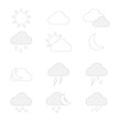 Weather icons set in outline style