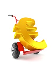 Wall Mural - Euro currency with hand truck