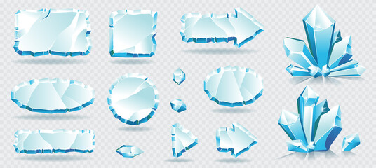 Vector collections with ice frames and ice crystals