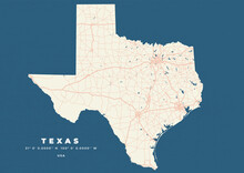 Texas Map Vector Poster Flyer