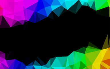 Dark Multicolor, Rainbow vector abstract polygonal layout.