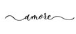 Amore - vector calligraphic inscription with smooth lines.