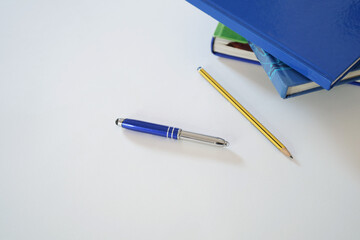 Back to school supplies white background