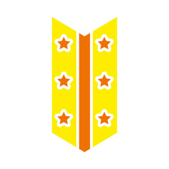 Sticker - military badge with stars icon, flat style