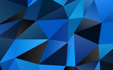 Poster - Dark BLUE vector polygon abstract backdrop.