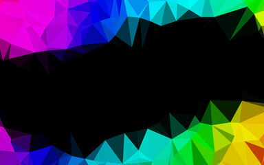 Dark Multicolor, Rainbow vector triangle mosaic texture.