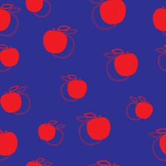 seamless pattern with red apples