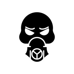 Sticker - death skull wearing mask silhouette style icon